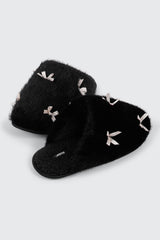 Faux Fur Bow Slippers