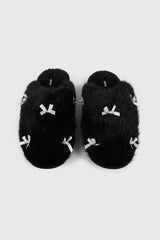 Faux Fur Bow Slippers