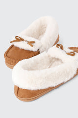 Faux Suede Loafer Slippers