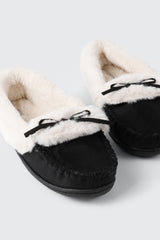 Faux Suede Loafer Slippers