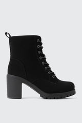 Lace-Up Block Heel Boots