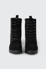 Lace-Up Block Heel Boots