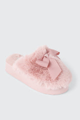 Faux Fur Platform Slippers