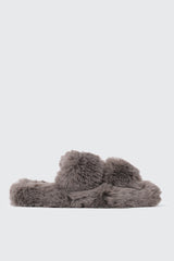 Two Band Faux Fur Slippers
