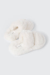 Two Band Faux Fur Slippers