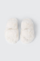 Two Band Faux Fur Slippers