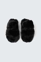 Two Band Faux Fur Slippers