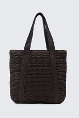 Straw Tote Bag with Keychain