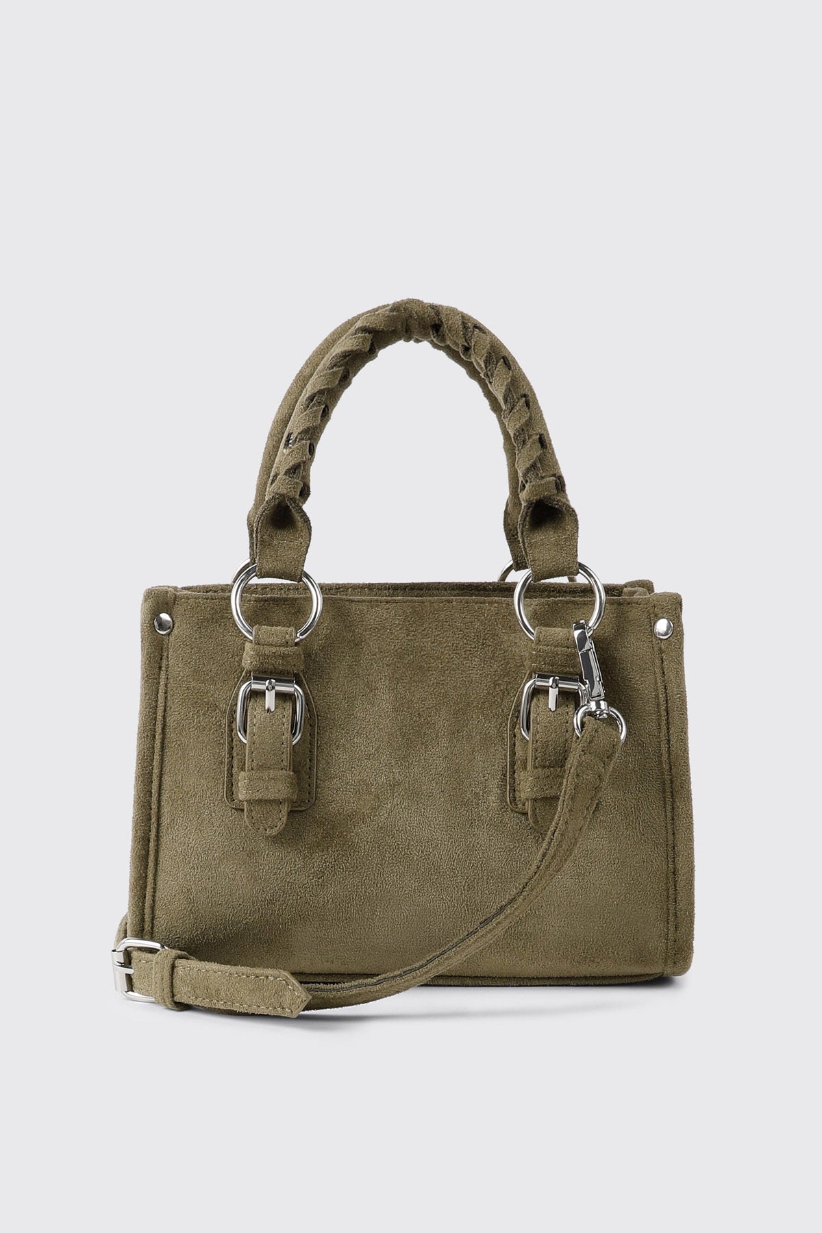 Faux Suede Small Tote Handbag