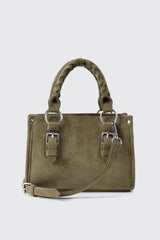 Faux Suede Small Tote Handbag
