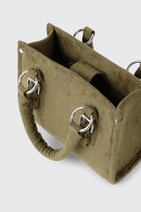 Faux Suede Small Tote Handbag