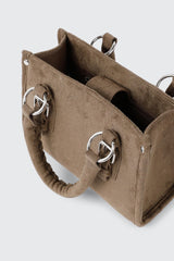 Faux Suede Small Tote Handbag