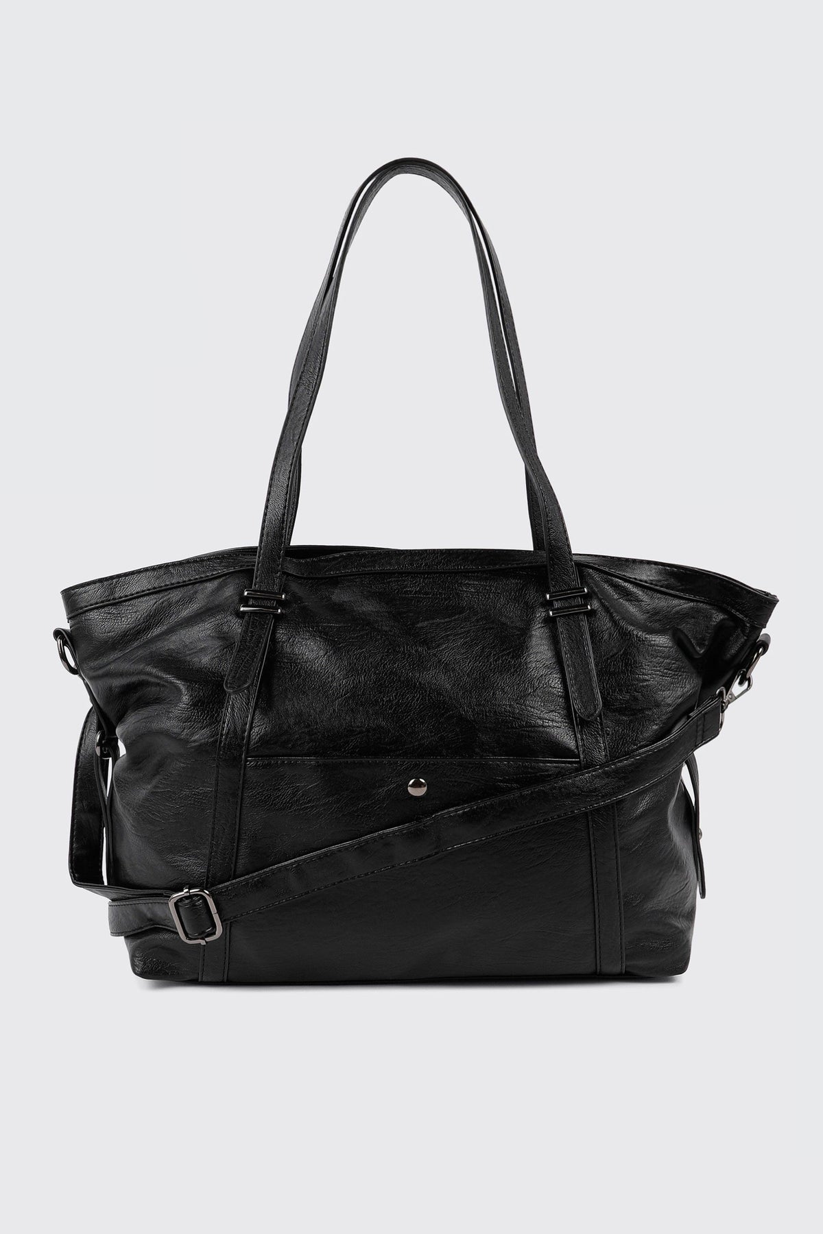Slouchy Faux Leather Tote