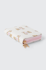 Compact Bear Print Zip Wallet