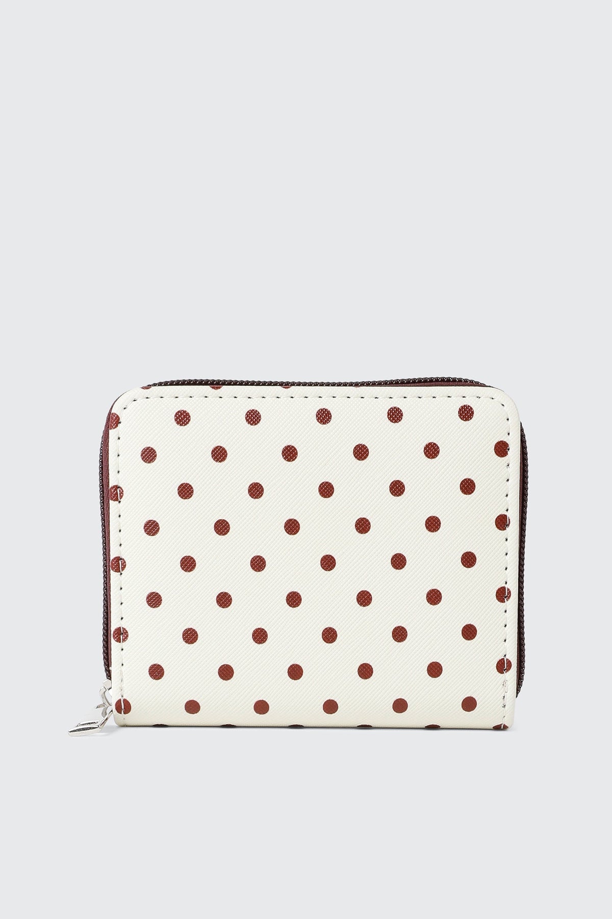 Compact Polka Dot Zip Wallet